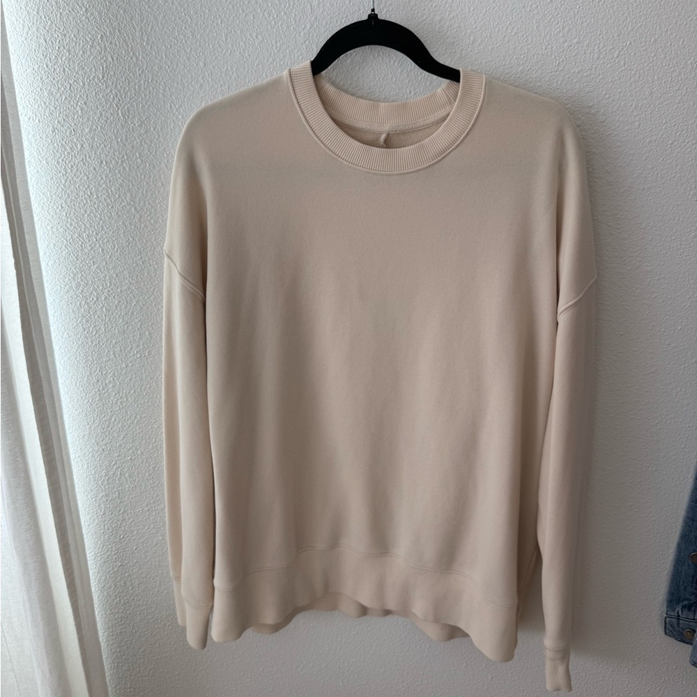 Vuori Classic Cream Crew Neck Sweater